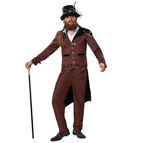tectake® Herrenkostüm Steampunk Graf - Kostüm für Herren, verkörpert den viktorianischen Adel mit dampfbetriebener Eleganz – perfekt für Karneval und Mottopartys.