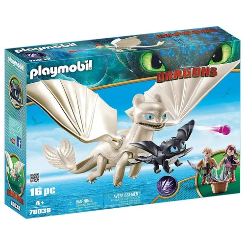 Playmobil 70038 Dragons Tagschatten Babydrachen Light Fury Drache - Figur aus der beliebten Dragons-Reihe, detailgetreu und perfekt für kreative Spielwelten.