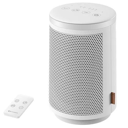 MYCARBON Heizlüfter Bad 900W/1500W - Energiesparender Keramik Heizlüfter für Badezimmer und Wohnzimmer, schnell aufheizend in nur 2 Sekunden mit 8h Timer und umfassendem Schutz vor Überhitzung und Umkippen.