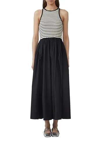 QS Tanktop-Kleid im Materialmix - Freizeitkleider für Damen, femininer Style mit elastischer Passform und Rundhalsausschnitt für optimalen Tragekomfort.