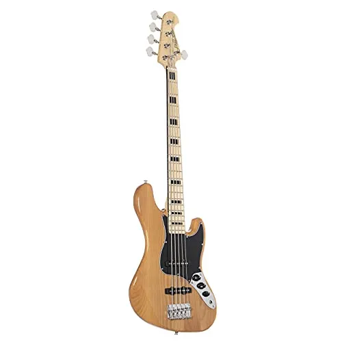 J & D E-Bass 5-Saiter JB Vintage 1975 NA Natural - Gitarren - Einsteigerfreundlicher 5-Saiter mit tiefer H-Saite und vielseitigen Klangeigenschaften dank 2 Single-Coil Tonabnehmern.