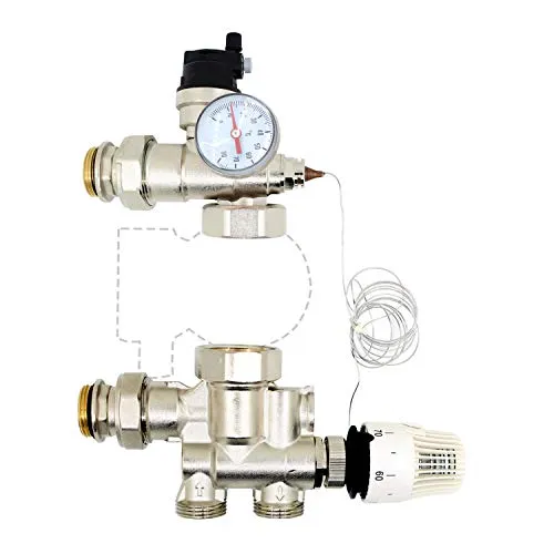 Set mit Pumpe für Sicherheitsgruppen, Thermostat, Thermometer, für Kollektor, Zentralheizung, Umluftpumpe