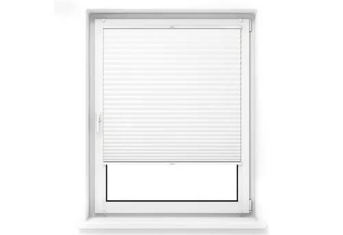 jalousiescout Plissee Pure Plissee Premium, 35 x 100 cm, weiß, halbtransparent, ohne Bohren, verspannt, Klemmfix, Polyester-Stoff, blickdicht und lichtdurchlässig