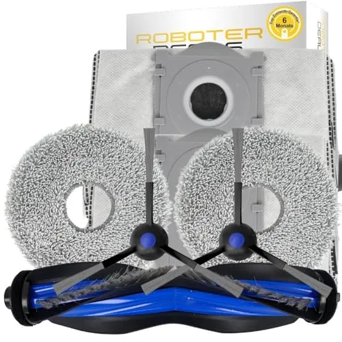 Roboter Deals - Zubehör Set, Ersatzteile für Ecovacs Deebot Mini (2X Seitenbürste, 2X Pad, 1x Hauptbürste, 2X Beutel)