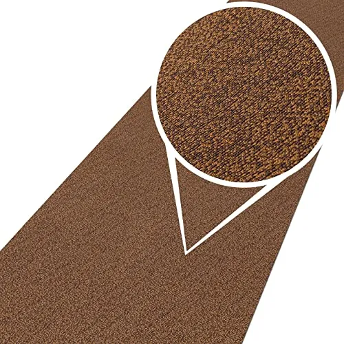 ANRO Teppich Teppichläufer Flur Schlafzimmer Küche Wohnzimmer Küchenläufer Küchenteppich rutschfest Meterware Tamara Braun 220x67cm