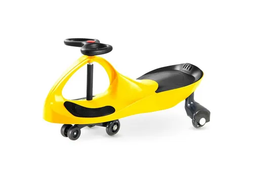 TWISTCAR Tretfahrzeug - Ergonomisches Spaßfahrzeug in Gelb - Kompakter Schiebe- und Pedalfahrzeug für Kinder ab 3 Jahren. Ideal für den Innen- und Außenbereich, fördert die motorischen Fähigkeiten und sorgt für viel Fahrspaß.