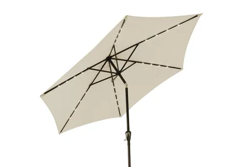 Kingsleeve Sonnenschirm mit LED Beleuchtung - Sonnenschirm, 270x270cm, neigbar und wasserabweisend, ideal für entspannte Abende im Garten mit solarbetriebener LED-Beleuchtung.