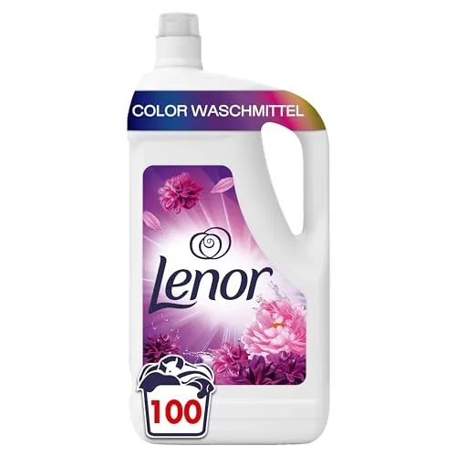 LENOR Color Flüssigwaschmittel Amethyst Blütentraum - 100 Waschladungen, tiefenrein auch bei Kaltwäsche, 3-mal länger anhaltende Frische