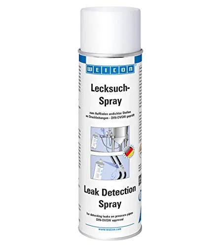 WEICON Lecksuch-Spray 400 ml, Leckfinder, Lecksucher, Auffinden von Undichtigkeiten an Gasleitungen & Druckleitungen für technische Gase und gasförmige Medien