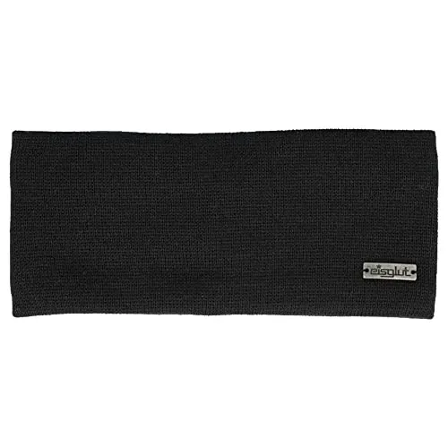 Eisglut Unisex Firsta Merino Stirnband - Schwarz, Einheitsgröße - Strickstirnband aus hochwertiger Merinowolle, pflegeleicht und mit weichem Microfleece-Innenband für optimalen Tragekomfort. Ideal für Herren und Damen.