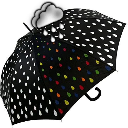 iX-brella Fiberglas Stockschirm Automatik Wetprint - Farbwechsel bei Nässe - Stockschirm für Damen mit einzigartigem Farbwechsel bei Nässe. Stabil und windfest dank Fiberglasgestell, ideal für stilvolle Regenmomente.