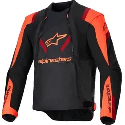 Herren Motorrad Jacke XXL - Alpinestars T-Stunt Air schwarz-fluorot-rot - Motorradjacke für Herren in Größe XXL, atmungsaktiv und belüftet mit herausnehmbaren Protektoren - ideal für sichere Fahrten im Sommer.