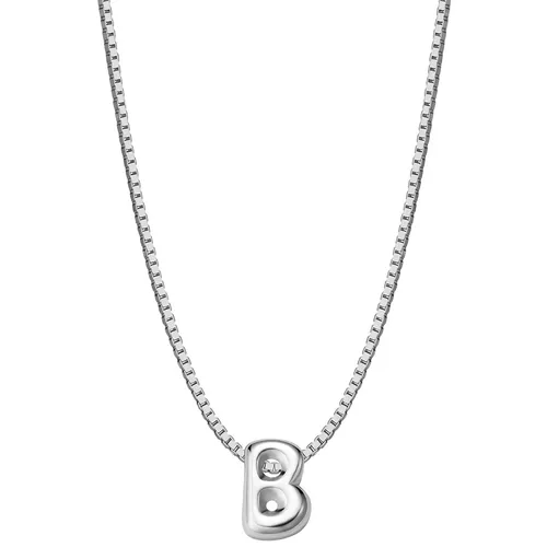 Glanzstücke München Damen Halskette Buchstabe B aus Sterling Silber - Elegante Halskette mit 40 cm Länge und rhodiniertem Sterling Silber. Teil der Bubble Letters Kollektion, ideal für personalisierte Geschenke und stilvolle Akzente.