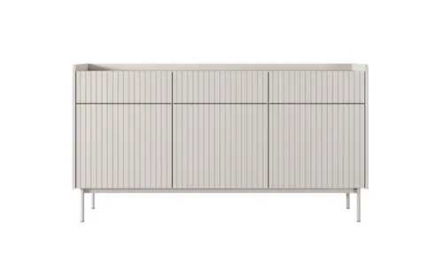 Kommode Level B 153 3s3d Beige/Scandi Eiche - Moderne Kommode mit 3 Schubladen, ideal für Schlafzimmer und Wohnzimmer, aus hochwertigem MDF und Spanplatte, bietet viel Stauraum und stilvolles Design.