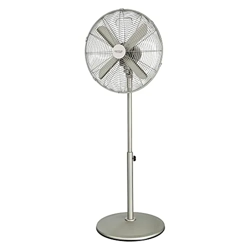 Cecotec Standventilator EnergySilence 610 Steelstyle. 50 W, Stahl-Finish, Durchmesser 40,6 cm mit 4 Flügeln, 3 Geschwindigkeiten, Oszillation, höhenverstellbar, maximale Sicherheit