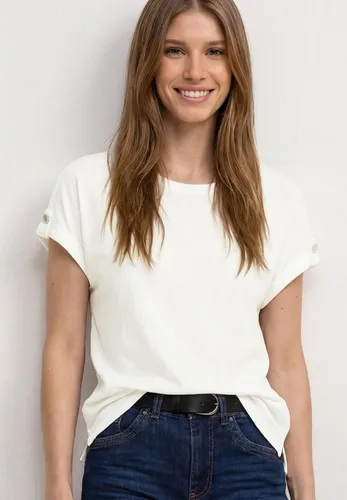 Damen T-Shirt mit Rundhals und Knopfdetails von Street One