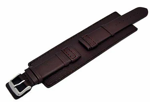 Uhrenarmband mit Unterlage Kalbleder Schwarz und Braun 18mm,20mm,22mm,24mm,26mm