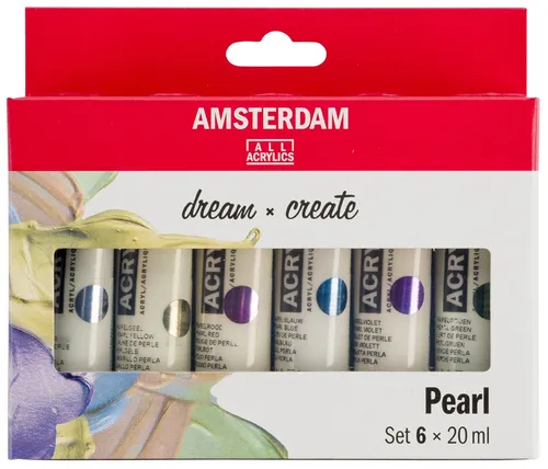 ROYAL TALENS Acrylfarbe AMSTERDAM Pearl 6 x 20 ml