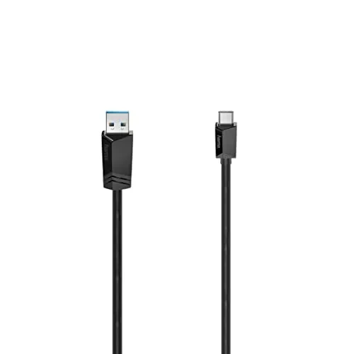 Hama USB-C-Kabel männlich – USB-A 3.2 Gen1 (Datenkabel/Schnellladekabel, Super Speed, 5 Gbit/s, 0,25 m, für PC, MacBook, Tablet, Smartphone, Power Pack, Lautsprecher, Gamepad, 10 Jahre Garantie)