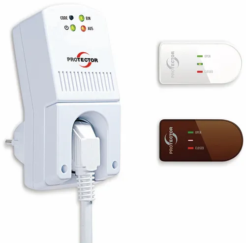 Protector Funk-Abluftsteuerung AS-5120 1000W Weiß - kabellose Steuerung mit Mini-Sender, ideal für Holzfenster und einfache Installation