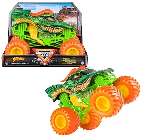 Monster Jam, Dragon Monster Truck, detailreiches Metall-Spritzguss-Fahrzeug zum Spielen und Sammeln im Maßstab 1:24, Spielzeug für Kinder ab 3 Jahren
