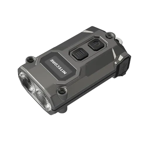 Nitecore TINI 3 Grau - Kompakte Taschenlampe - Taschenlampe mit 600 Lumen und 90 m Leuchtweite, ideal für Outdoor-Aktivitäten. Kompakt und leicht, perfekt für die Hosentasche.