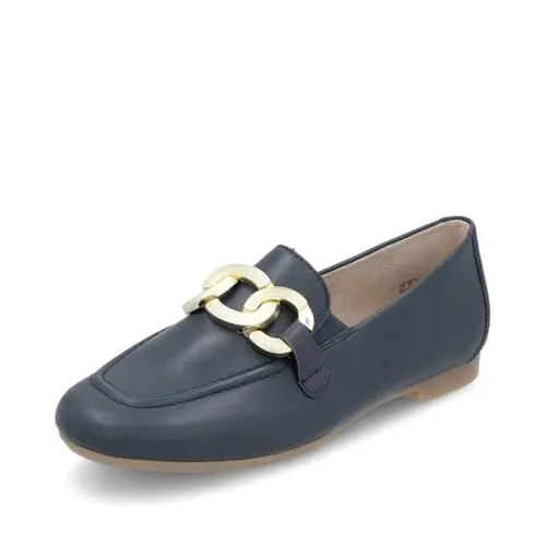 Remonte Damen Slipper D0K09, Frauen Slip On,lose Einlage,Anzugschuhe,elegant,Office,Freizeit,Mokassins,Halbschuhe,Slip-ons,Slides,blau (14),43 EU