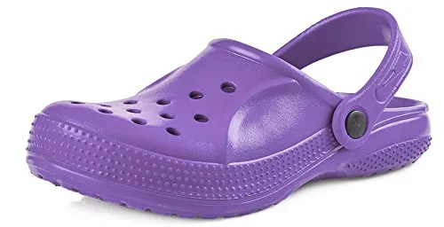 Ladeheid Clogs Kinder Schuhe für Mädchen und Jungen leichte Gartenclogs Gartenschuhe Kinder KL055 (Violett, 27 EU)