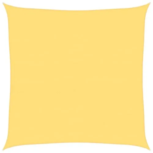 vidaXL Sonnensegel 5x5m Beige - Sonnenschutz aus UV-beständigem HDPE, ideal für Garten, Terrasse oder Balkon. Schimmelresistent und leicht zu montieren mit Edelstahlverschlüssen.