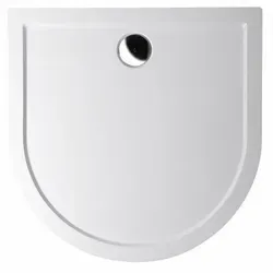 ISA Duschwanne Halbkreis 100x100x4cm - Elegante Mineralguss-Duschwanne in Weiß, höhenverstellbar für flexiblen Einbau. Ideal für modernes Badezimmerdesign, auch in individuellen RAL-Farben erhältlich.