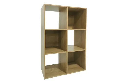 HTI-Line Bücherregal Thekla 6090 - Raumteiler mit 6 Regalfächern - Bücherschrank aus Spanplatte in Baumscheibe, ideal als Raumteiler und für eine ansprechende Aufbewahrung Ihrer Bücher und Deko.