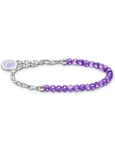 THOMAS SABO Silberarmband mit Amethyst - Elegantes Silberarmband aus 925 Sterlingsilber, verziert mit einem synthetischen Amethyst. Ideal für stilvolle Akzente und besondere Anlässe.