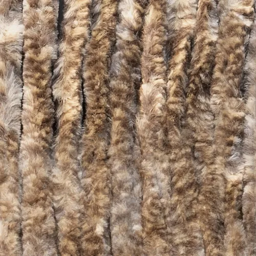 Flauschvorhang braun beige aus Chenille 90 x 200 cm - Vorzelte: Insektenschutz und stilvolles Design für Camping, ideal für Wohnwagen und Caravans, schützt vor ungebetenen Gästen.