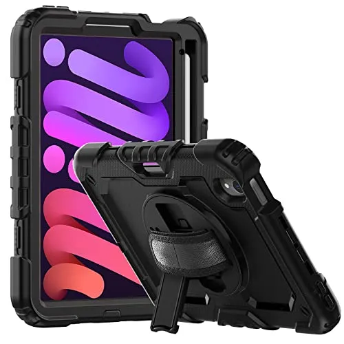 Lobwerk 4in1 Hülle mit Trageschleife für Apple iPad mini 6 2021 6. Gen. 8.3 Outdoor Cover Schutz + Ständer