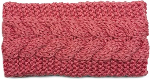 styleBREAKER Damen Stirnband Grobstrick mit Zopfmuster, gestrickt, Haarband, Headband 04026005, Farbe:Altrose