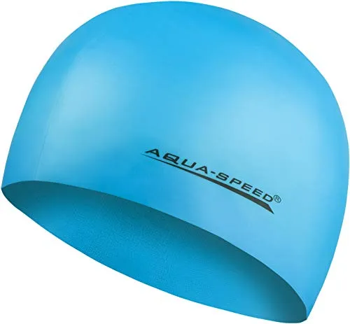 Aqua Speed MEGA Super-Stretch Badekappe | Schwimmkappe | Bademütze | Badehaube | Schwimmer | Sport | Schwimmen | Triathlon | Silikon | Hellblau 29