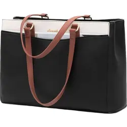 LOVEVOOK Laptoptasche Damen 15,6 Zoll - Elegante Handtasche für Business und Alltag - Stabile und stilvolle Laptoptasche mit gepolstertem Fach für 15,6 Zoll Laptops. Aus hochwertigem Kunstleder, ideal für Arbeit, Schule oder Uni. Viel Platz für Laptop, Bücher und Zubehör. Perfekt organisiert für jeden Anlass.