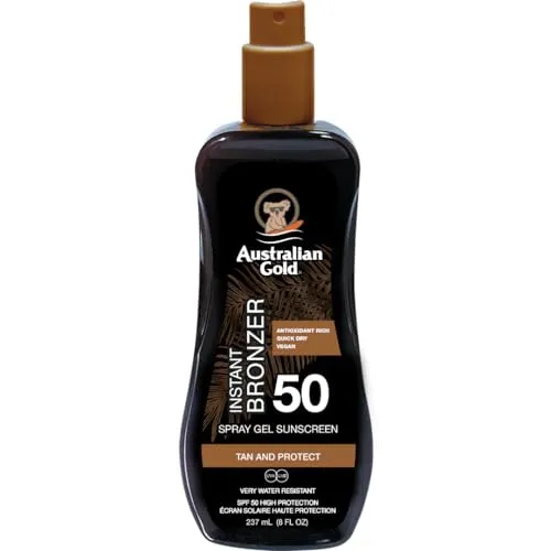 Australian Gold Instant Bronzer Spray Gel Sunscreen SPF 50