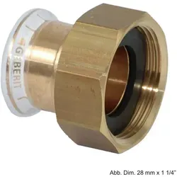 GEBERIT Wasserrohr Geberit Mapress Rotguss Anschlussverschraubung, flachdichtend, 12mm x