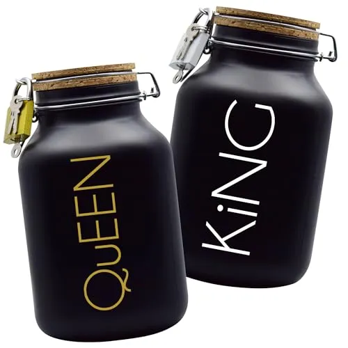 Spardosen Set King/Queen Design1 Geld Geschenk Idee Schwarz XXL