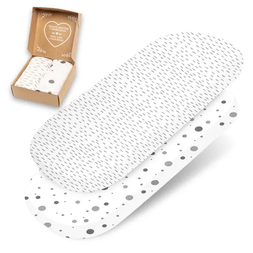 2er Set Spannbettlaken 80x40 Baumwolle OekoTex Kinderwagen Stubenwagen Moseskorb