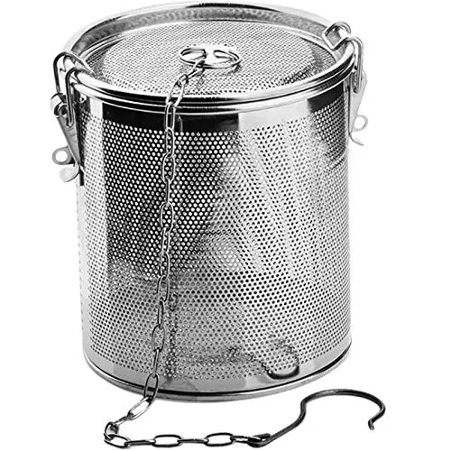 Gewürzsieb Aus Edelstahl - Gewürze Sieb, Gewürzfilter, Teefilter für Lose Kanne, Gross Teesieb für Teekanne, Tee Kugelsieb mit Tragekette und Haken - Küchen Kochzubehör