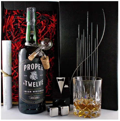 Proper No.12 irischer Whiskey + Glasportionierer + Glas + 2 Kühlsteine Geschenk