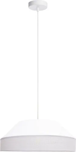 Hängelampe Esszimmer Stoff Schirm Weiß Ø45 cm - Moderne Pendelleuchte - Deckenlampen & Kronleuchter – Stilvolle Pendelleuchte mit gemütlichem Stoffschirm, ideal für Esszimmer und Wohnzimmer, sorgt für eine warme Atmosphäre.