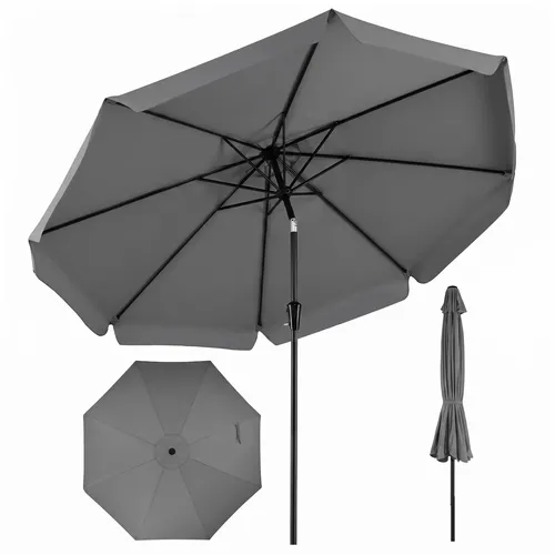 COSTWAY Sonnenschirm 300 cm mit Kurbel und Volant