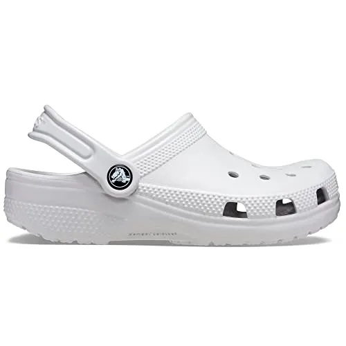 Crocs Kid's Classic Clog - Grau/Weiß, US C11 | EU 28-29 - Bequeme Sandalen für Kinder, ideal für Freizeit und Alltag. Leicht und robust, perfekt für unbeschwerte Abenteuer im Freien.