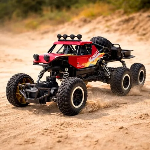 RC Ferngesteuerter Off-Road Monster-Truck mit Fernsteuerung und Akku, Crawler, Truggy, Gelände Fahrzeug im Modell Maßstab 1:18, RTR Auto für Kinder in Jungen Jahren und Erwachsene, Buggy Modellbau