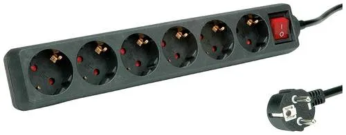 Roline 19.07.1074 Steckdosenleiste mit Schalter Schwarz Schutzkontakt 1 St.