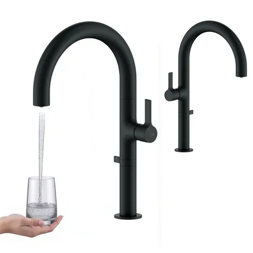 Pureco Küchenarmatur schwarz für Wasserfilter – Elegantes Design