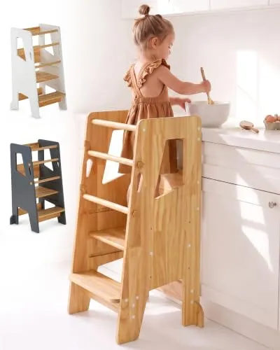 newkids® höhenverstellbarer Lernturm für Kinder – Montessori Lernhilfe